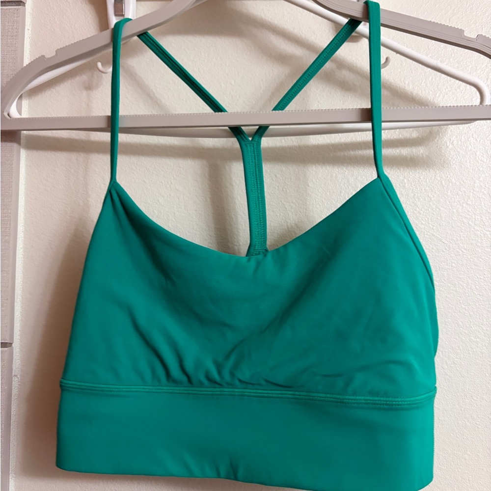 Lululemon Kelly Green Flow Y Nulu Longline Bra *Light Support, A-C Cups
